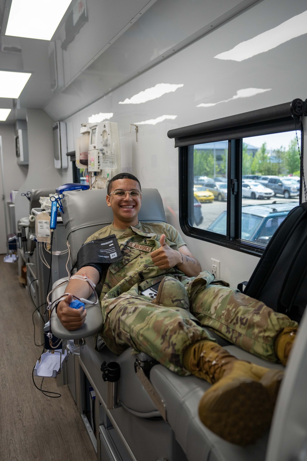 Saving Lives: Staff Sgt. William Mendez donates blood during the 152nd Airlift Wing's Blood Drive on June 6, 2025