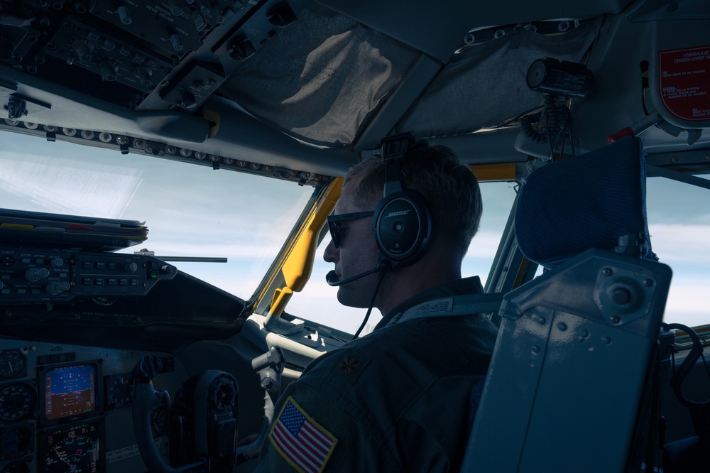 KC-135R Stratotanker Refuels A-10 Thunderbolt II in formation