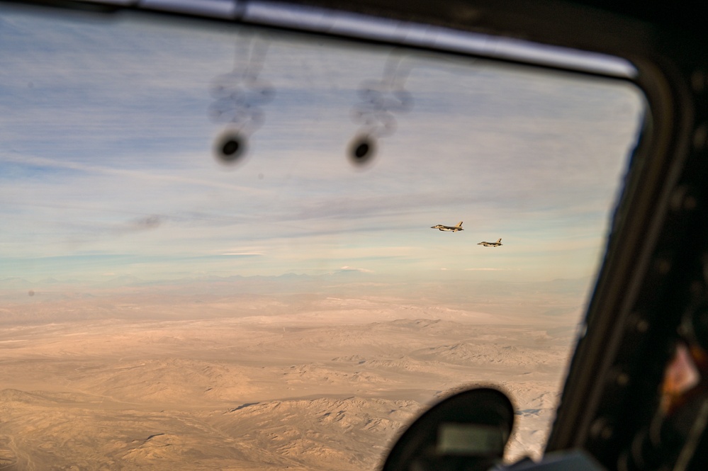 Strategic Asset Gets Tactical: 433rd AW C-5M, Chilean F-16s Team Up for Aerial Maneuvers
