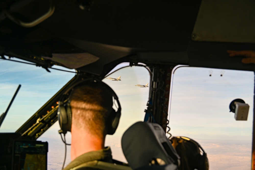 Strategic Asset Gets Tactical: 433rd AW C-5M, Chilean F-16s Team Up for Aerial Maneuvers