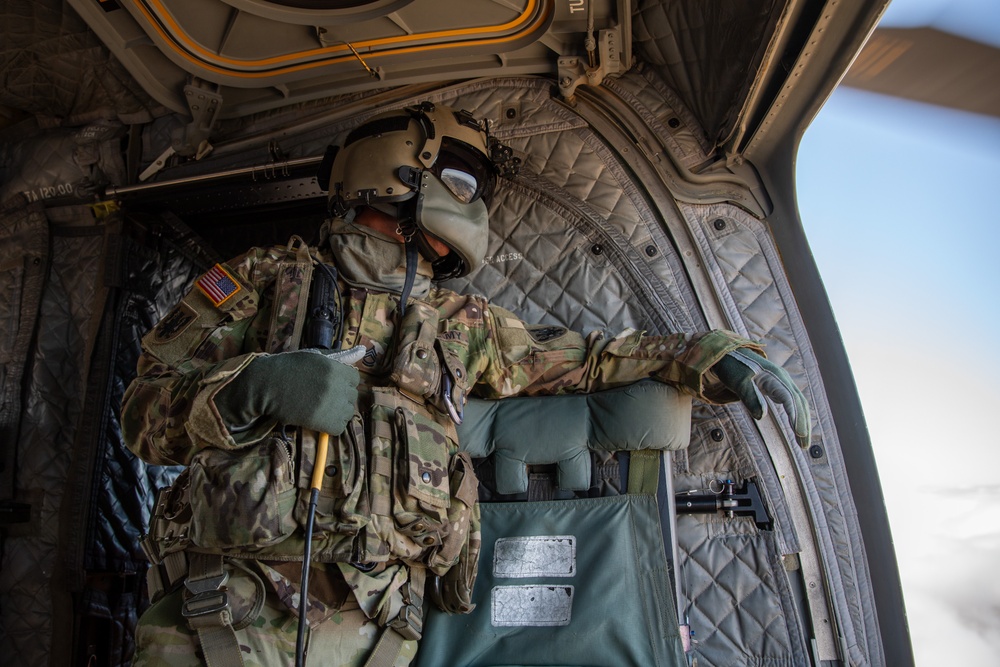 Chinook flight to press conference