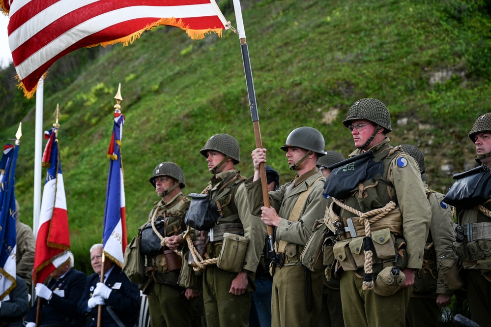 U.S. National Guard, British RAF honored in D-Day ceremony at Omaha Beach