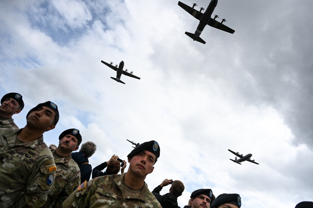 U.S. National Guard, British RAF honored in D-Day ceremony at Omaha Beach