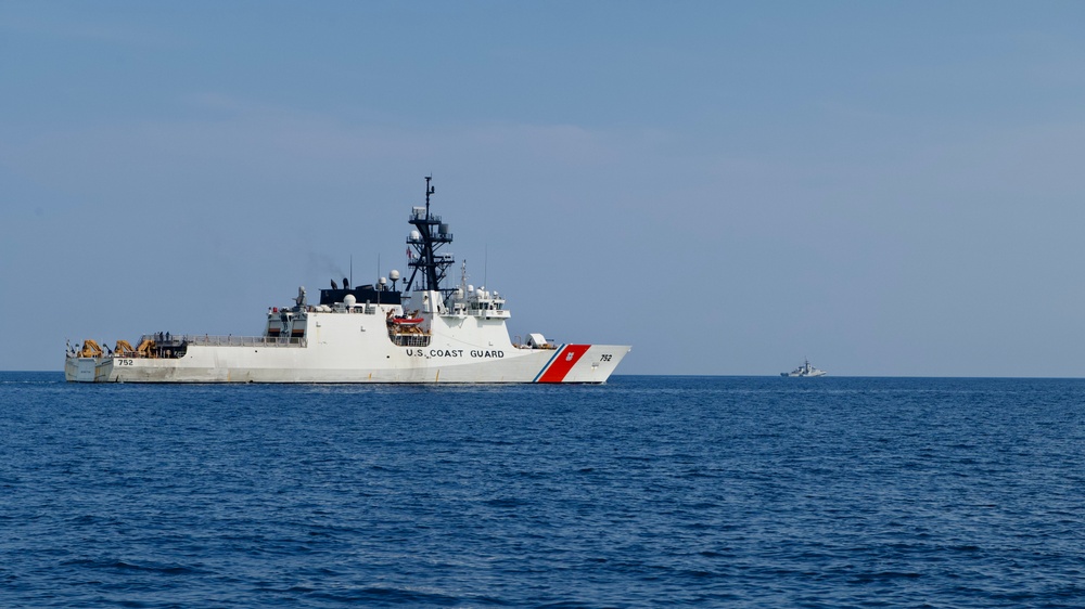 The Legend-class USCGC Stratton operates alongside the Royal Navy in the East China Sea