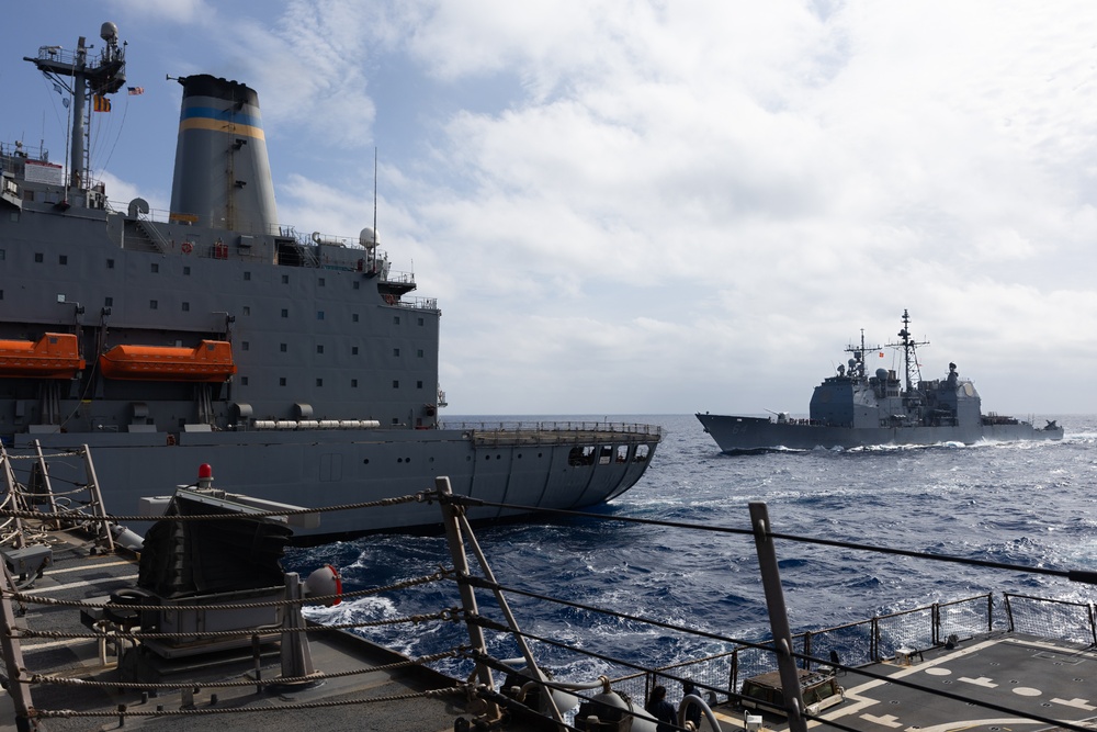 USS Oscar Austin (DDG 79) Conducts a Replenishment-At-Sea (RAS) with USNS Laramie (T-AO 203)