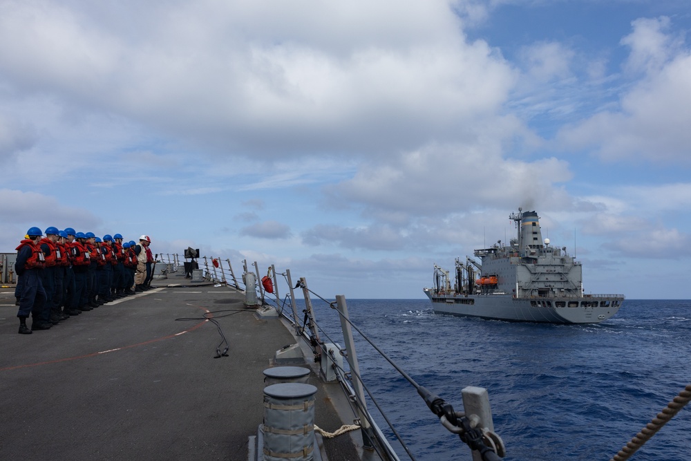 USS Oscar Austin (DDG 79) Conducts a Replenishment-At-Sea (RAS) with USNS Laramie (T-AO 203)