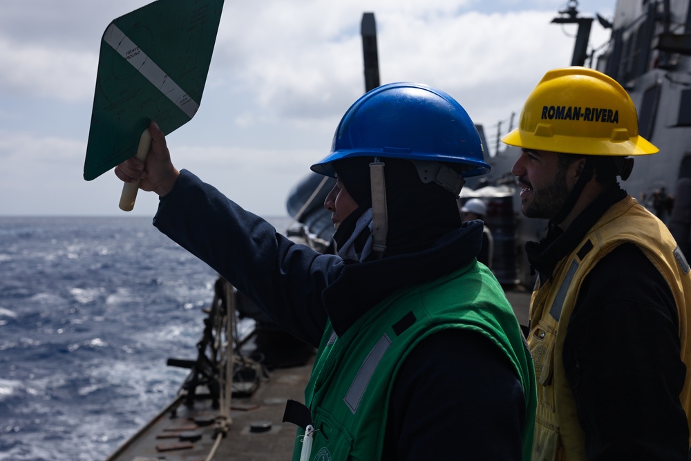 USS Oscar Austin (DDG 79) Conducts a Replenishment-At-Sea (RAS) with USNS Laramie (T-AO 203)