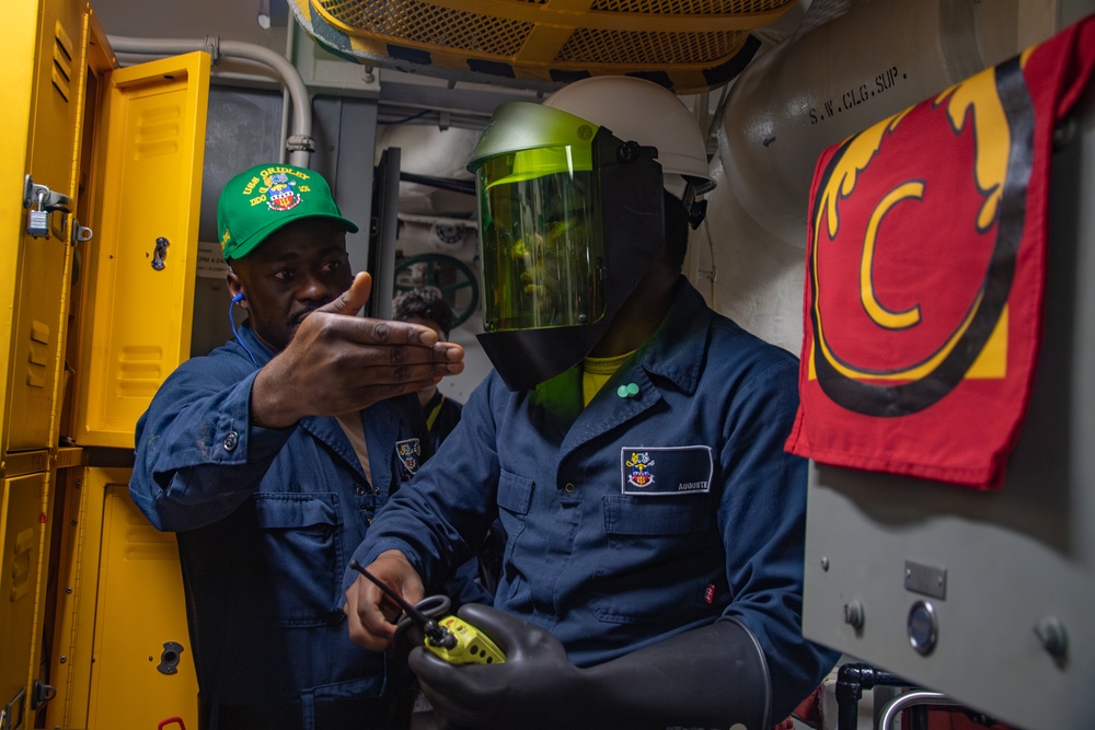 USS gridley Engineering Drill