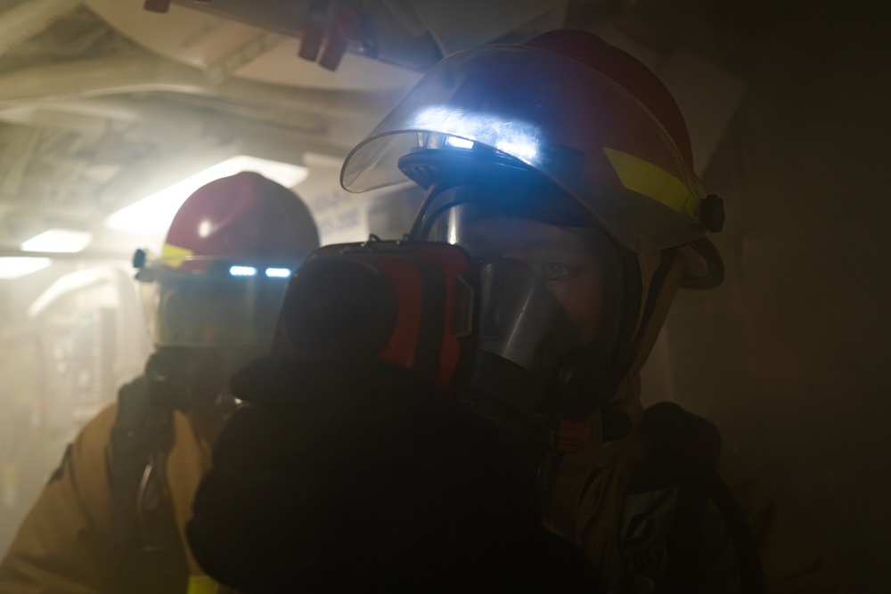 USS Gridley Damage Control Drill