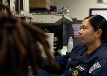 Navy Counselor Provides Customer Service Aboard USS Curtis Wilbur (DDG 54)