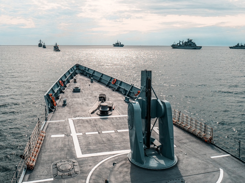 BALTOPS 25 ships sail in formation