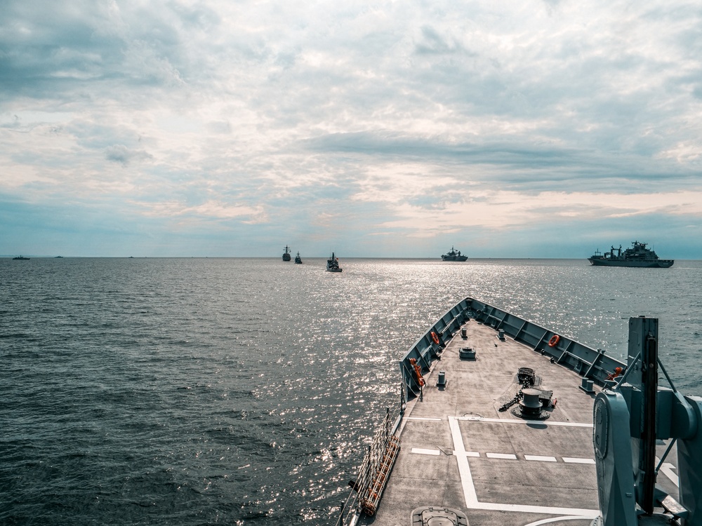 BALTOPS 25 ships sail in formation