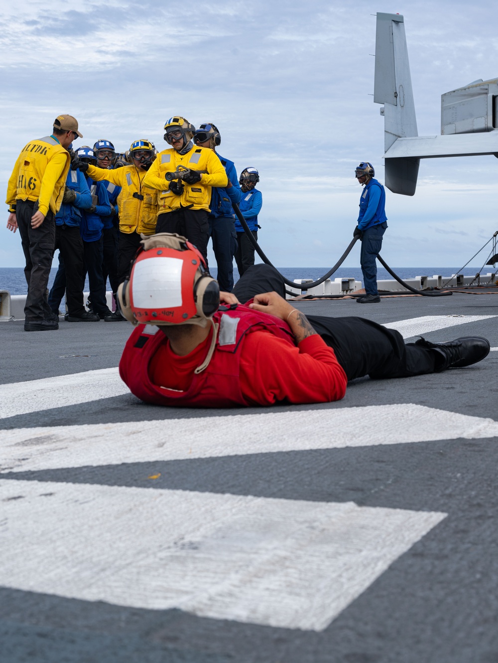 USS America (LHA 6) Conducts Aviation Firefighting Training
