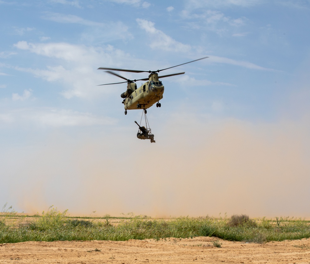 Coalition Forces Conduct Howitzer Sling-Load Operation