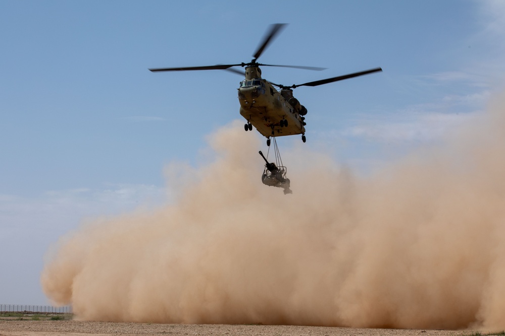 Coalition Forces Conduct Howitzer Sling-Load Operation
