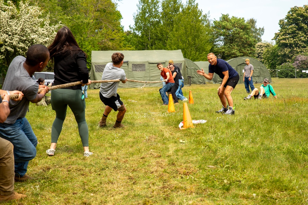 U.S. Navy and Latvian Sailors Compete in Tug-of-War