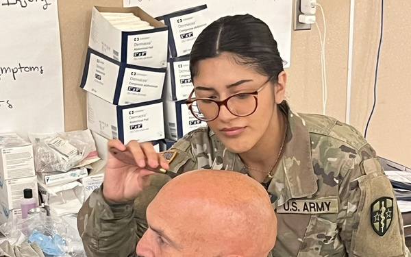 General receives head wound from pastry chef, medical training ensues