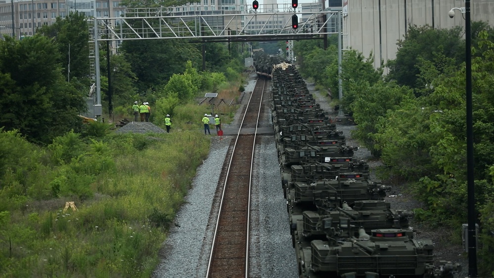 U.S. Army equipment arrives in Washington D.C. for 250th Birthday