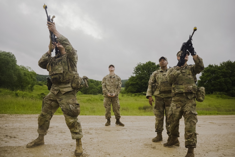 U.S. Soldiers train on the Smartshooter system during Project Flytrap