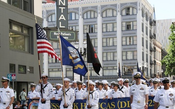 Sailors March in Portland Rose Festival Grand Floral Parade 2025