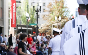 Sailors March in Portland Rose Festival Grand Floral Parade 2025