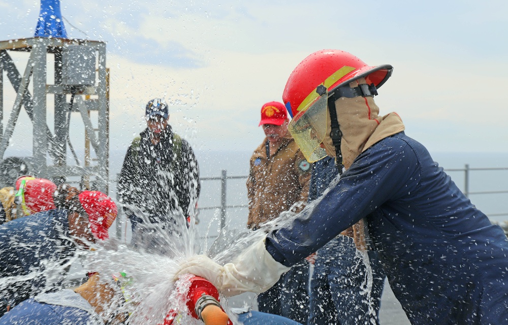 USS Mount Whitney Sailors Train in DC and Firefighting