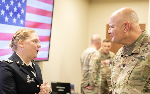 Capt. April McCroskey is promoted to the rank of major at Joint Force Headquarters