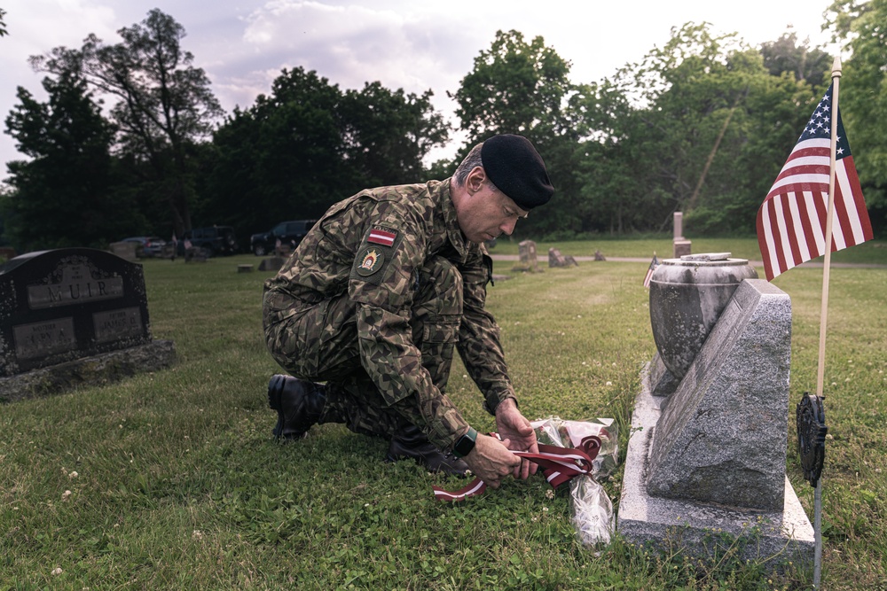 Latvian Chief of Defense pays respects to fallen Latvian-American Soldier