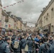 U.S. Army Soldiers and Reenactors March Through Carentan