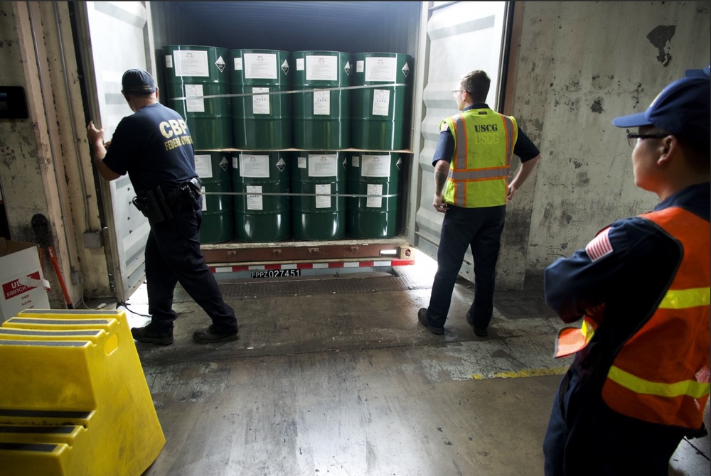 USCG inspects shipping container