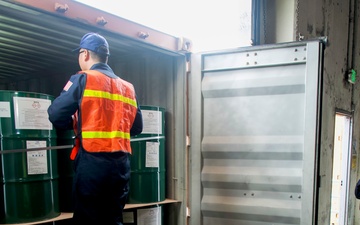 USCG inspects shipping container in Long Beach