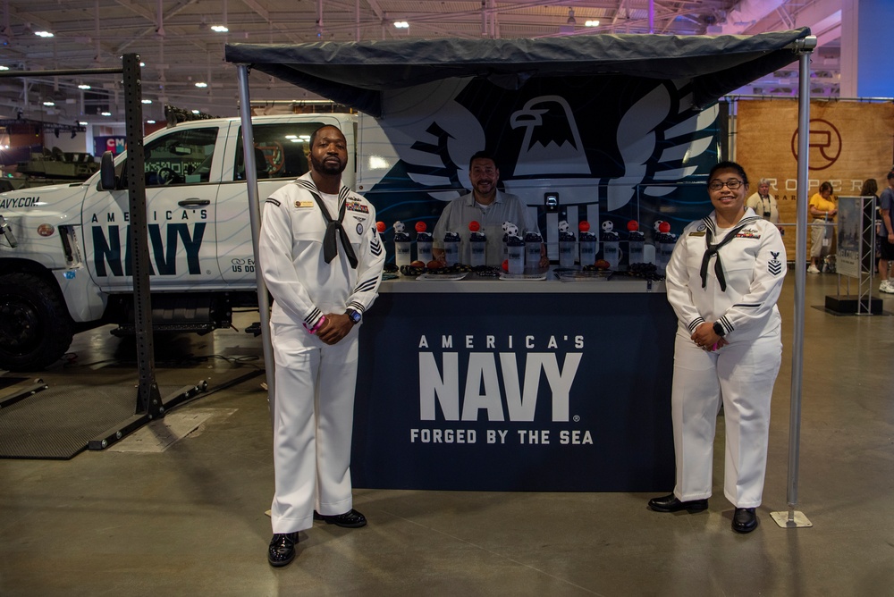 Navy Recruiters Man Booth