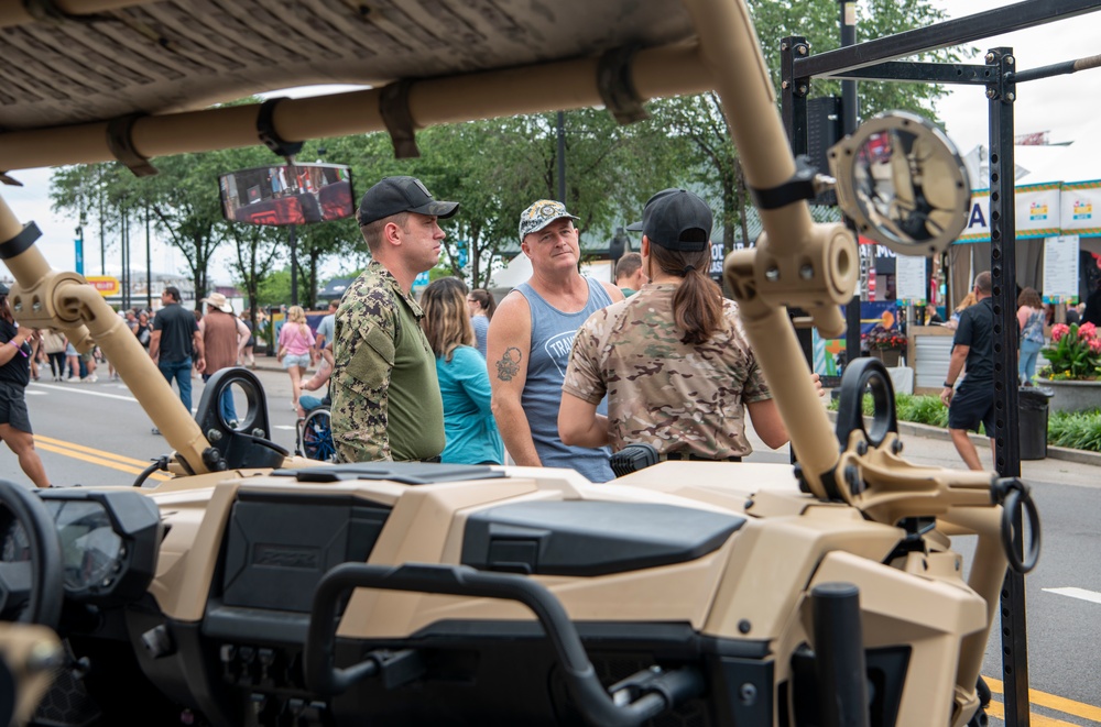Sailors Interact With Crowd