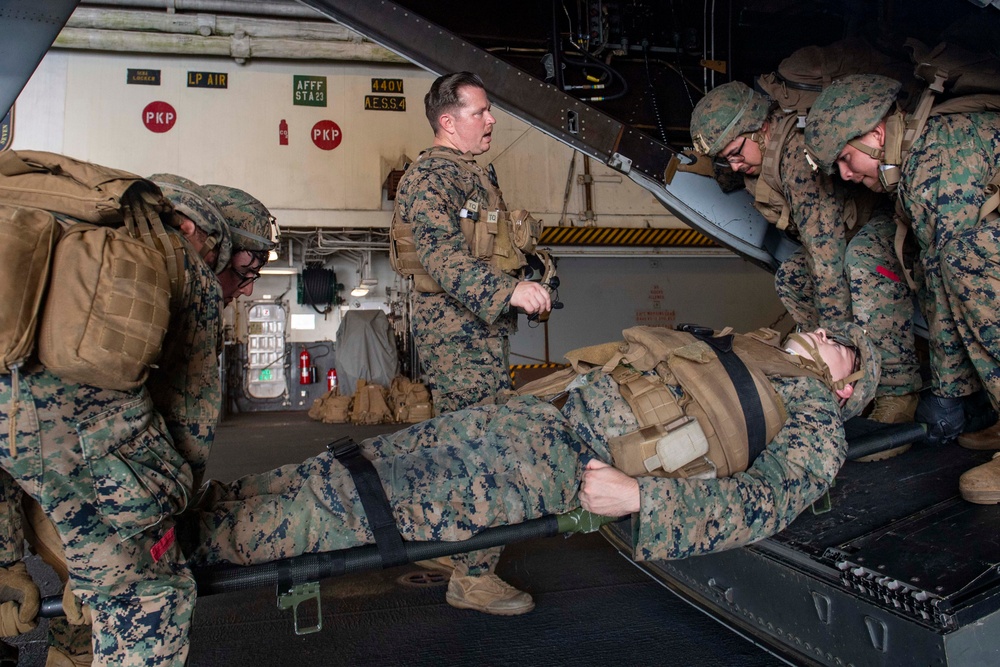 31st Marine Expeditionary Unit Conducts Mass Casualty Training aboard USS America (LHA 6)