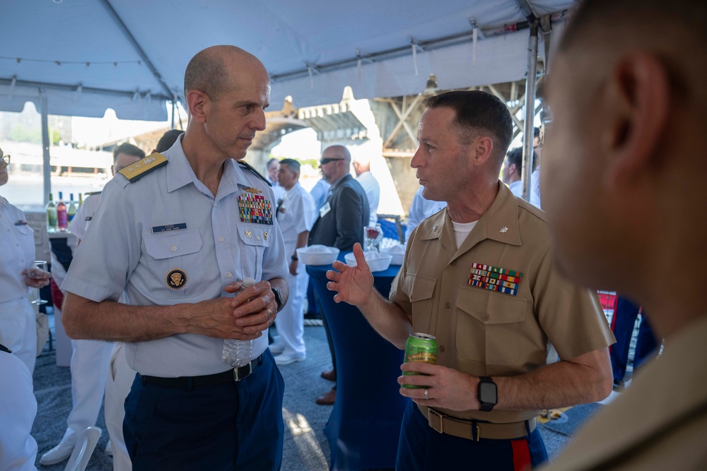 USS Jack H. Lucas hosts a Navy reception during Portland Fleet Week