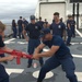 Members of the Legend-class USCGC Stratton take part in law enforcement training in the East China Sea