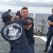 Members of the Legend-class USCGC Stratton take part in law enforcement training in the East China Sea