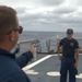 Members of the Legend-class USCGC Stratton take part in law enforcement training in the East China Sea