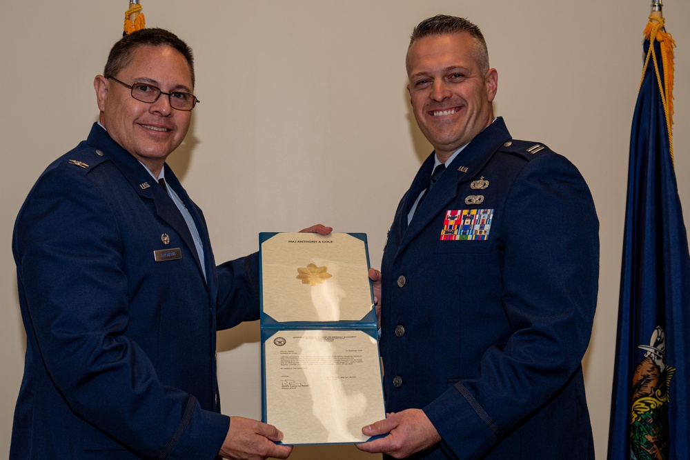 Captain Anthony Cole promotes to Major
