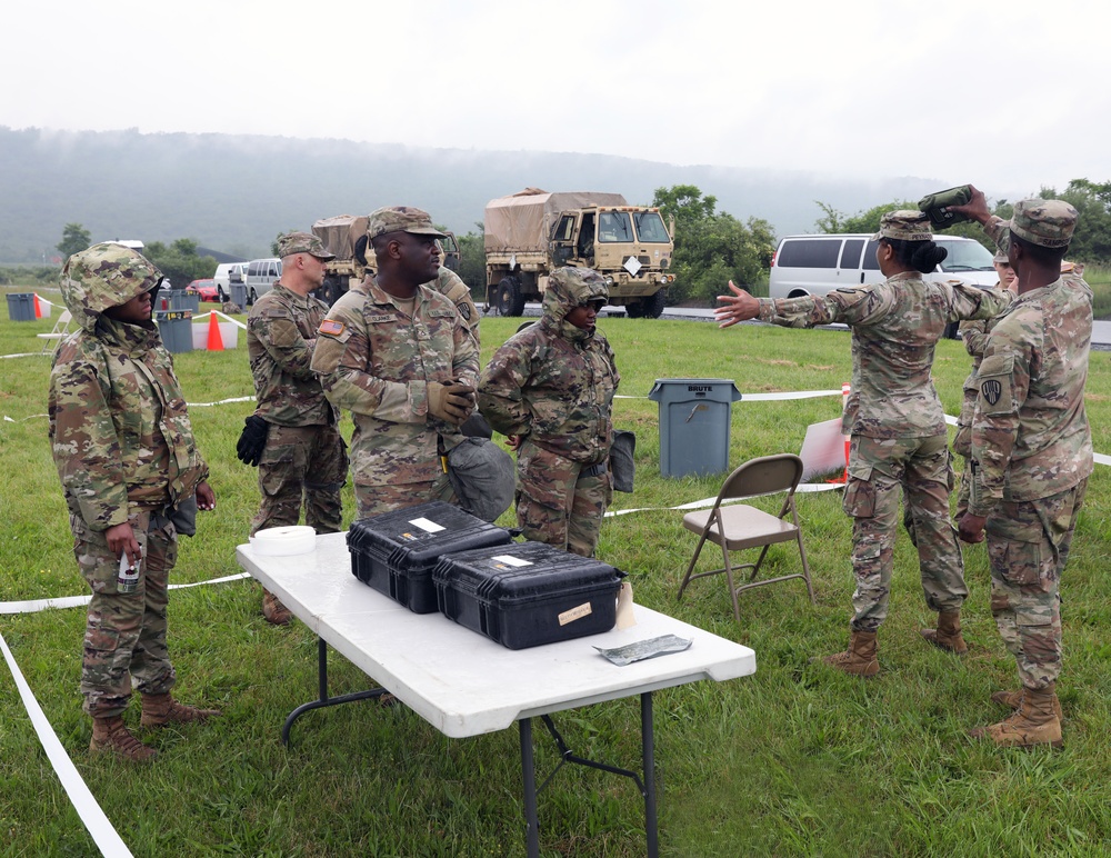 369th Conduct Chemical Biological Radiological Nuclear (CBRN) Training At Fort Indiantown Gap