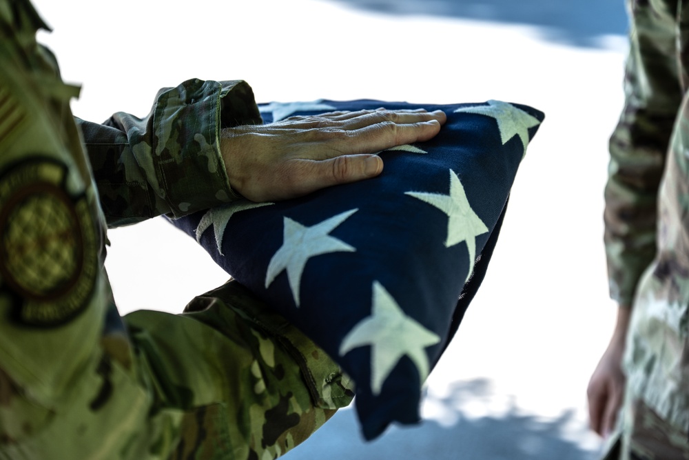142nd Wing Base Honor Guard Practices Flag Folding