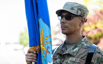 142nd Wing Base Honor Guard Practices Posting of the Colors