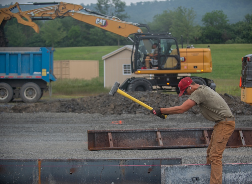 Rapid Airfield Damage Repair system under construction at Pa. Air National Guard Schoolhouse