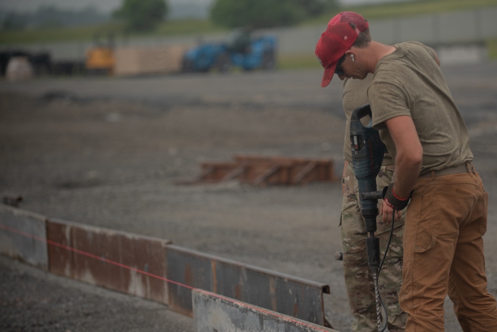 Rapid Airfield Damage Repair system under construction at Pa. Air National Guard Schoolhouse