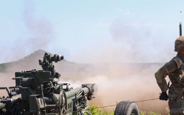 206th Field Artillery Conducts Close-Range Live Fire