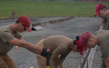 Rapid Airfield Damage Repair system under construction at Pa. Air National Guard Schoolhouse