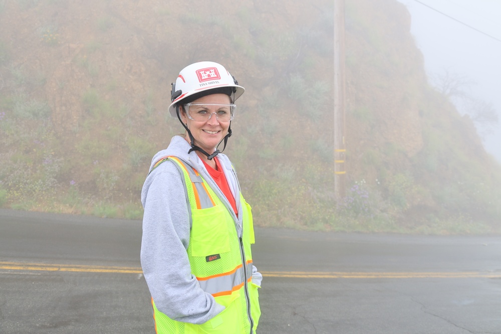 Debris removal site visit in Las Flores Canyon