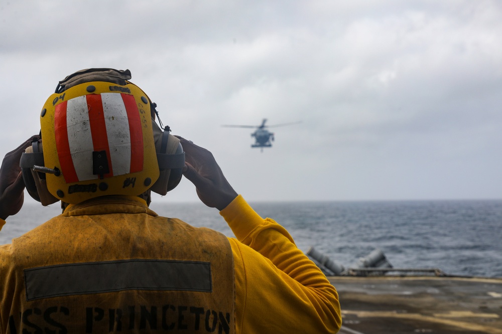 USS Princeton conducts operations in the U.S. Central Command area of responsibility as part of the Carl Vinson Carrier Strike Group