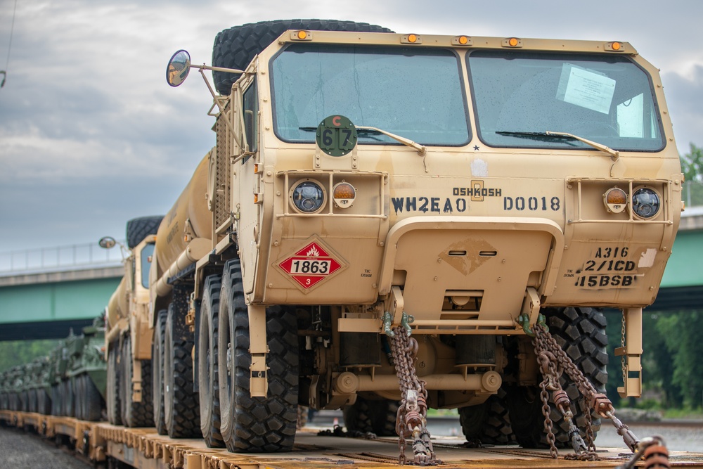 U.S. Army wheeled vehicles arrive in Washington D.C. for 250th Birthday
