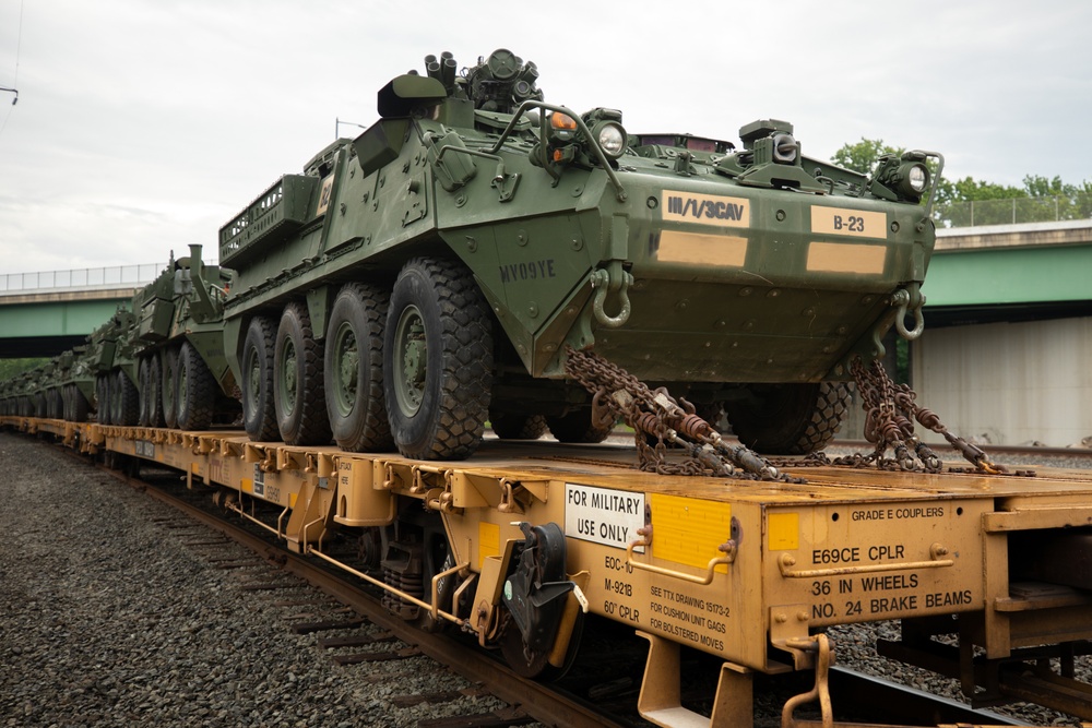 U.S. Army wheeled vehicles arrive in Washington D.C. for 250th Birthday